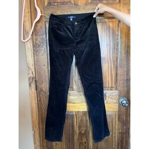 Chaps Denim Womens Black Corduroy Straight Leg Pants Size 4 Elastic Waistband